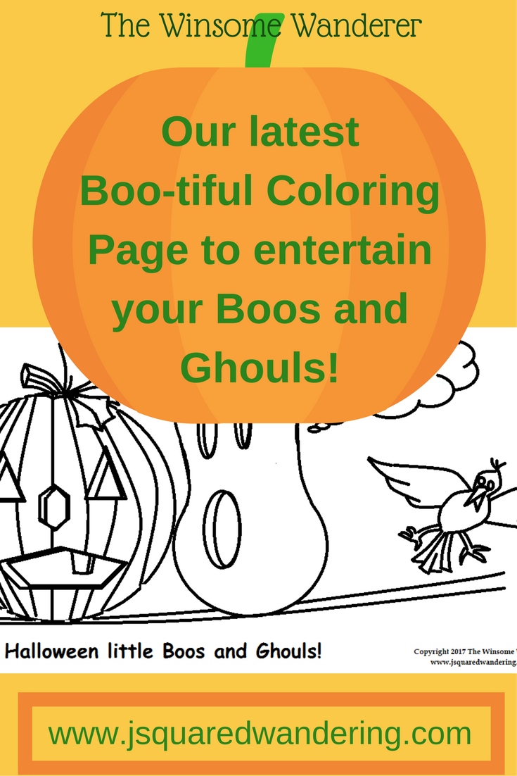 Free Downloadable fall Coloring Page for Boos and Ghouls  - The Winsome Wanderer