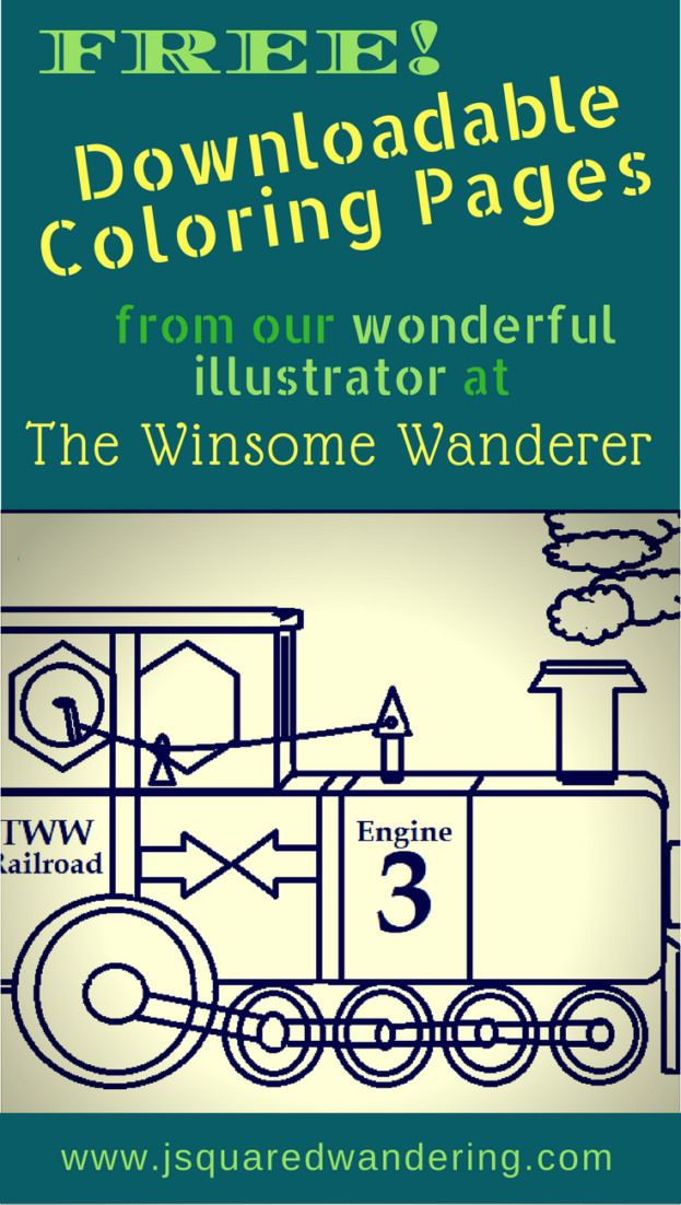 FREE downloadable TWW Railroad Train Engine Coloring Page - The Winsome Wanderer